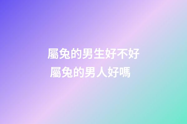 屬兔的男生好不好 屬兔的男人好嗎-第1張-觀點(diǎn)-玄機(jī)派